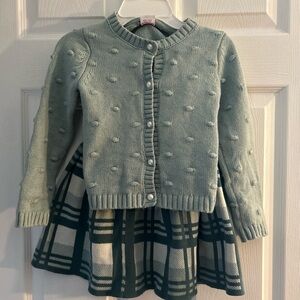 Tommy Bahama Mint Green Knit Cardigan with Plaid Dress Set